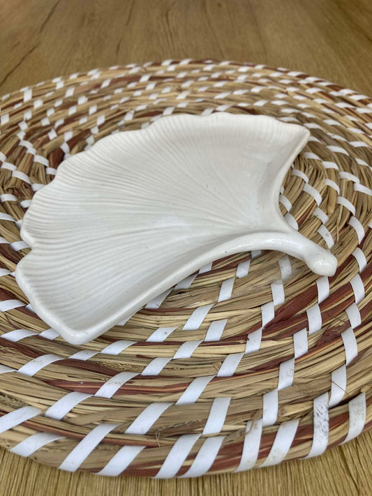 Classic white Gingko decorative tray  Home decor close up