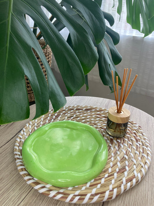 Green Curvy decorative tray  Home decor 