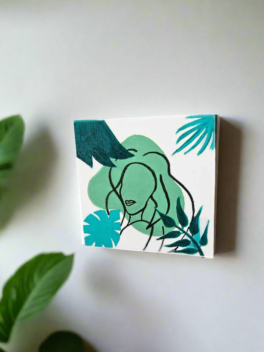 The Green Demoiselle Mini Canvas painting Home deco 