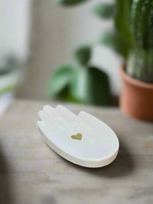 White little hand decorative tray, home decor 